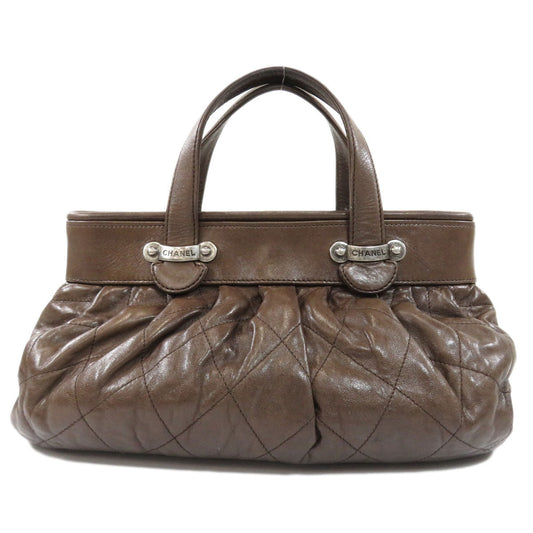 Chanel Hardware Handbag Calf Matelasse Brown