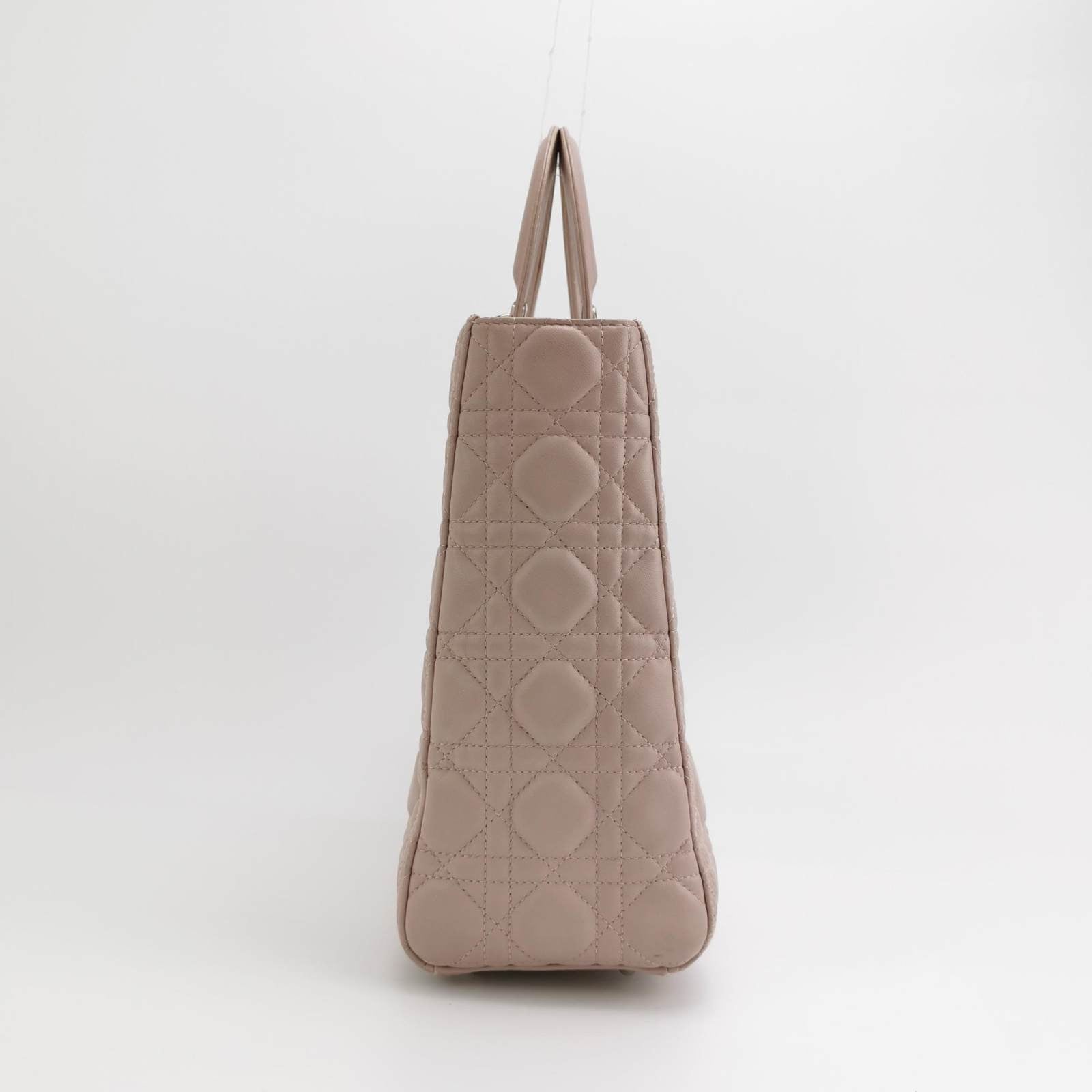 Dior Lady Bag Lambskin Cannage Leather Pink Travel Bag