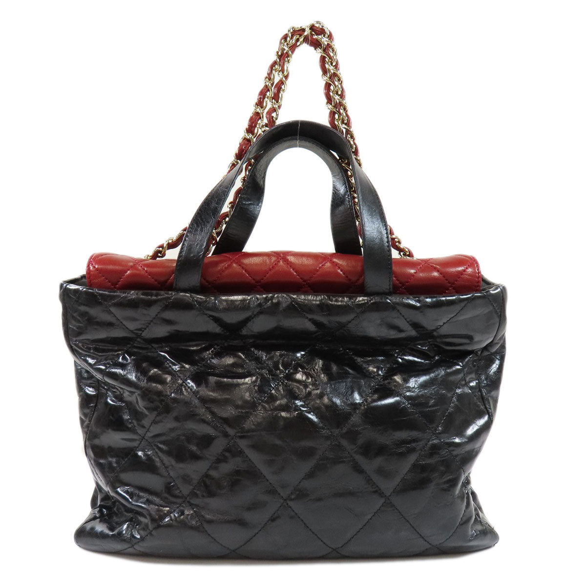 Chanel 2way Coco Mark Tote Bag Calf Chain