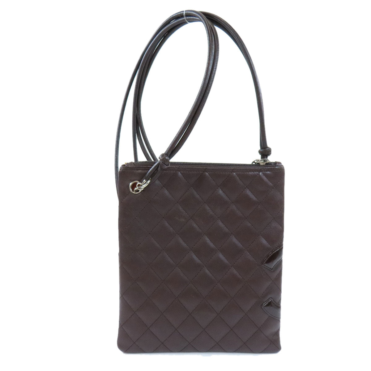 Chanel Cambon Line Coco Mark Hardware Shoulder Bag Silver Lambskin 1
