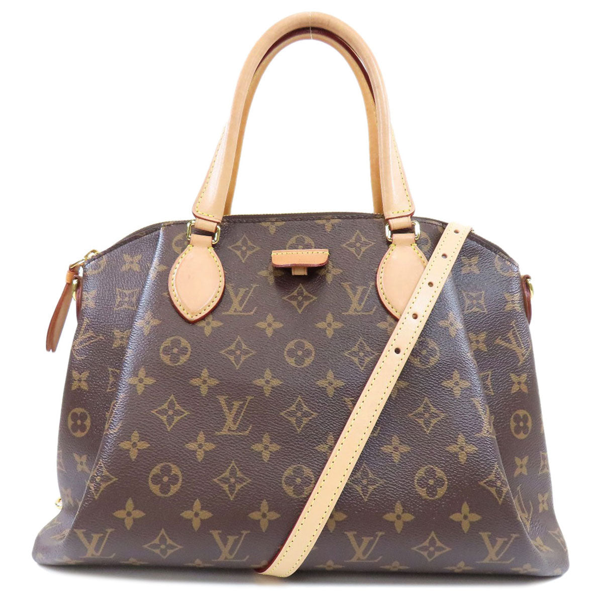 Louis Vuitton M44546 Rivory MM Monog Lamb Monogram Canvas Brown Handbag