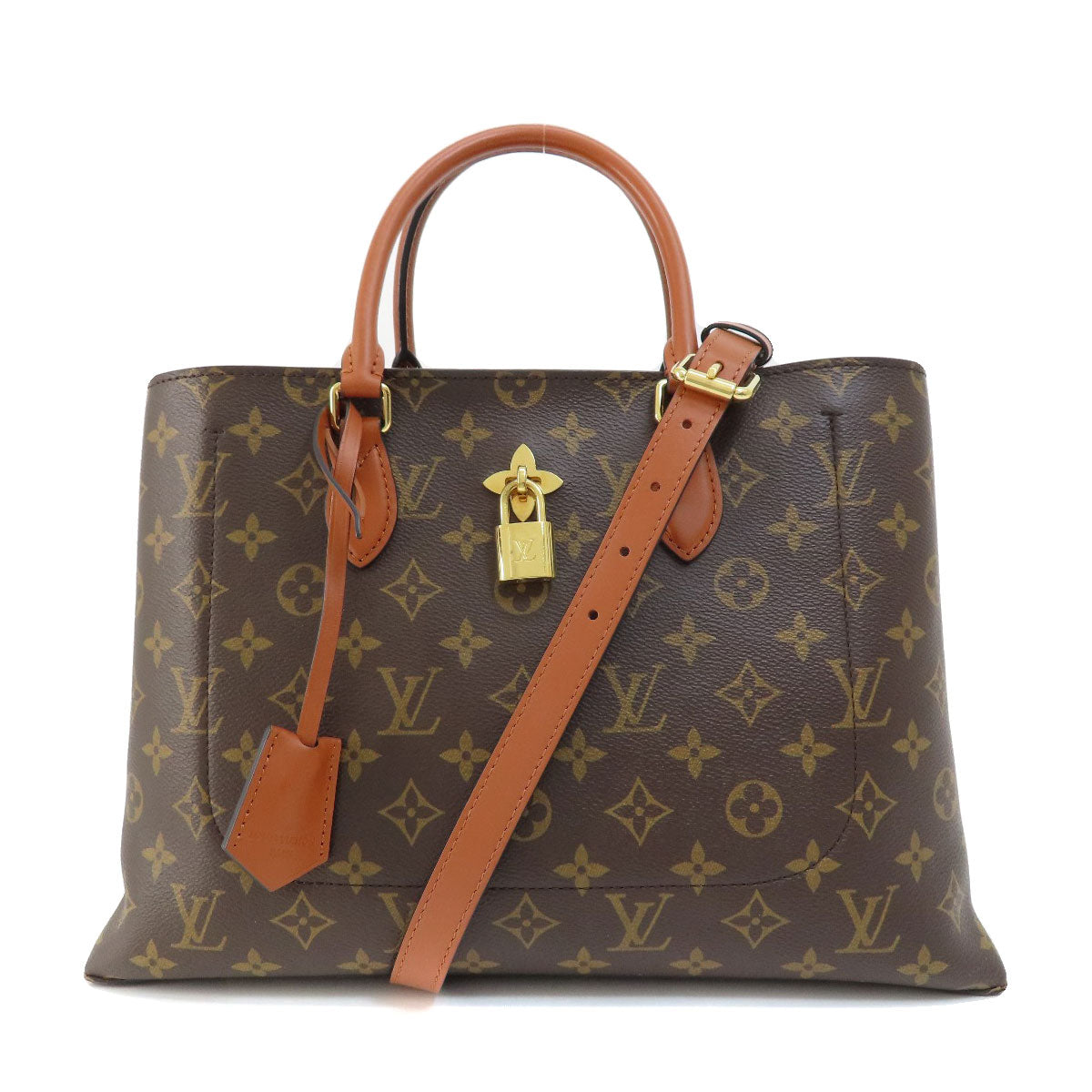 Louis Vuitton M43770 Flower Monogram Canvas Brown Tote Bag