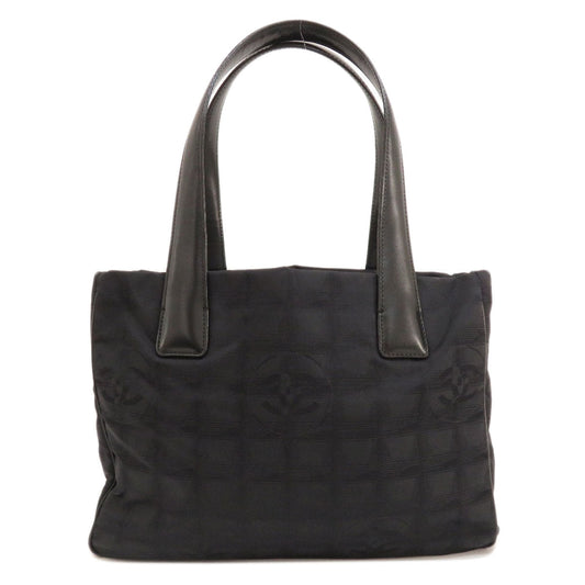 Chanel New Travel Line PM Tote Bag Jacquard Nylon Black
