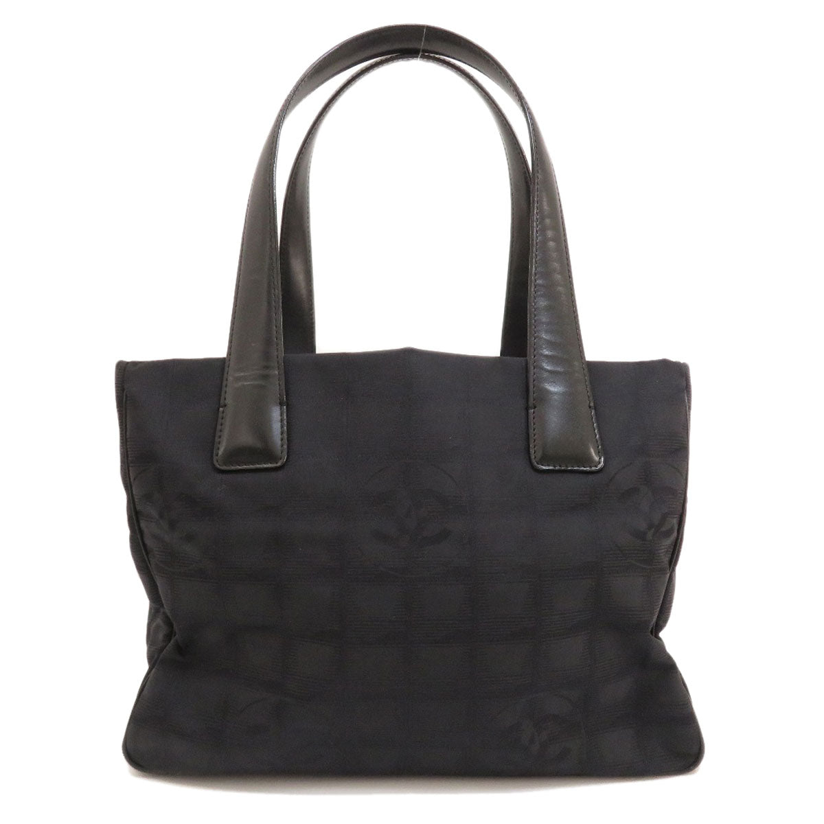 Chanel New Travel Line PM Tote Bag Jacquard Nylon Black