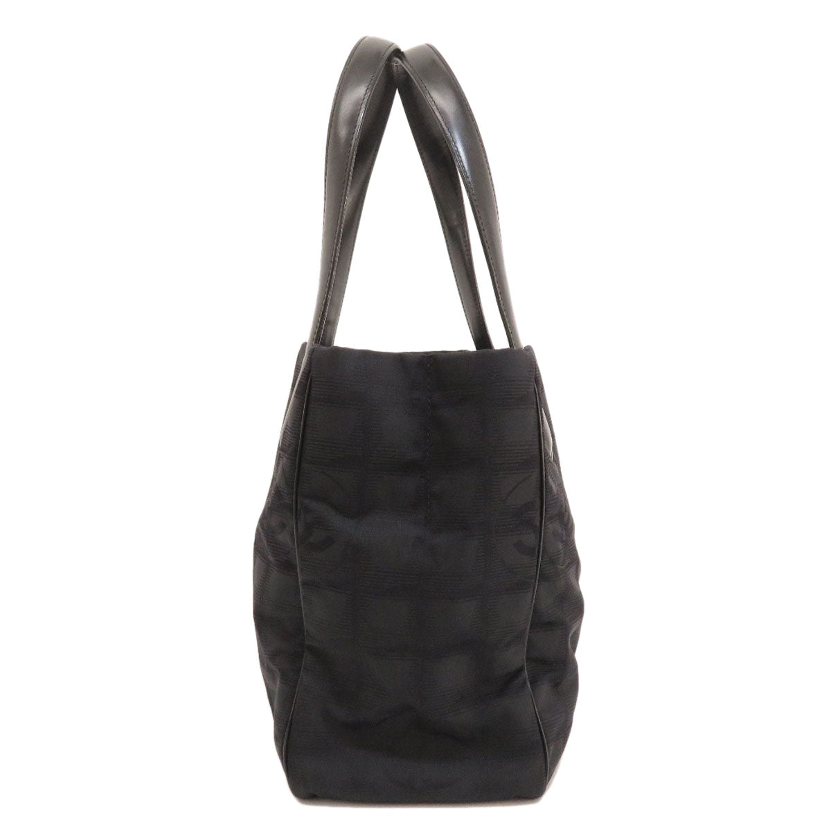 Chanel New Travel Line PM Tote Bag Jacquard Nylon Black