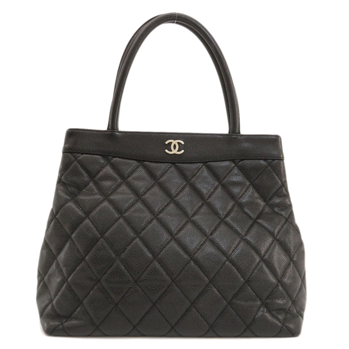 Chanel Coco Mark Metal Fittings Tote Bag Matelasse Silver