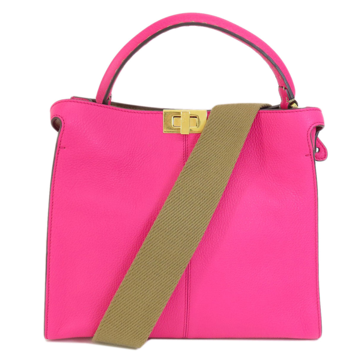 Fendi Handbag Calfskin Peekaboo Rite 2Way Pink Travel Bag