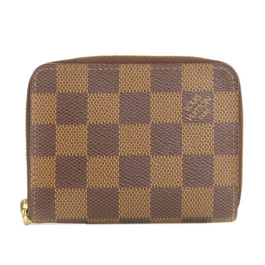 Louis Vuitton Coin N63070 Damier Zippy Coin Canvas Brown Wallet Case