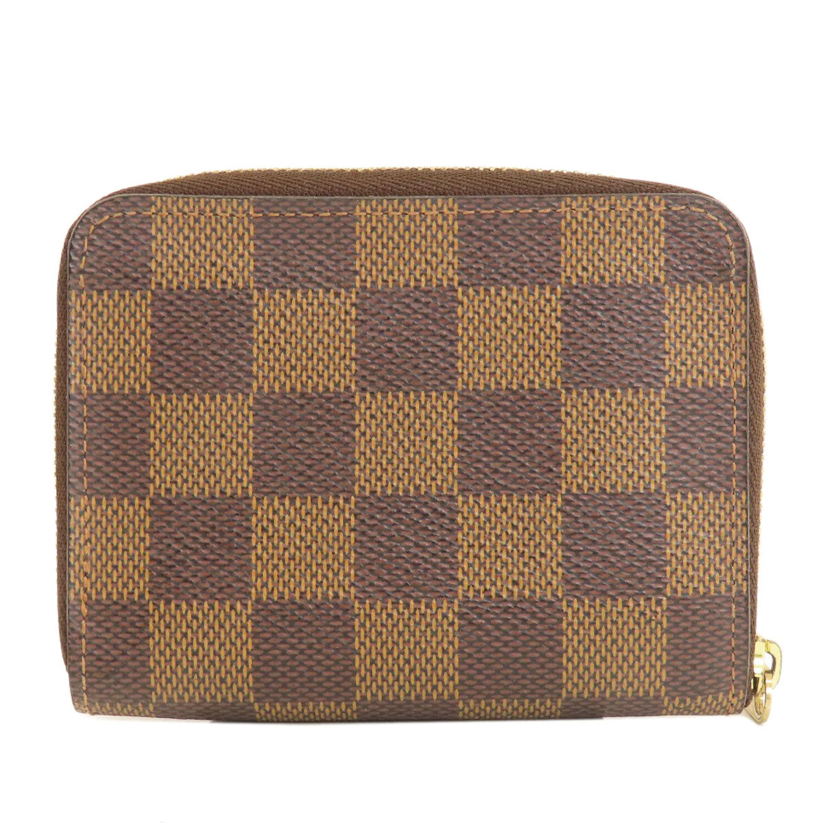 Louis Vuitton Coin N63070 Damier Zippy Coin Canvas Brown Wallet Case