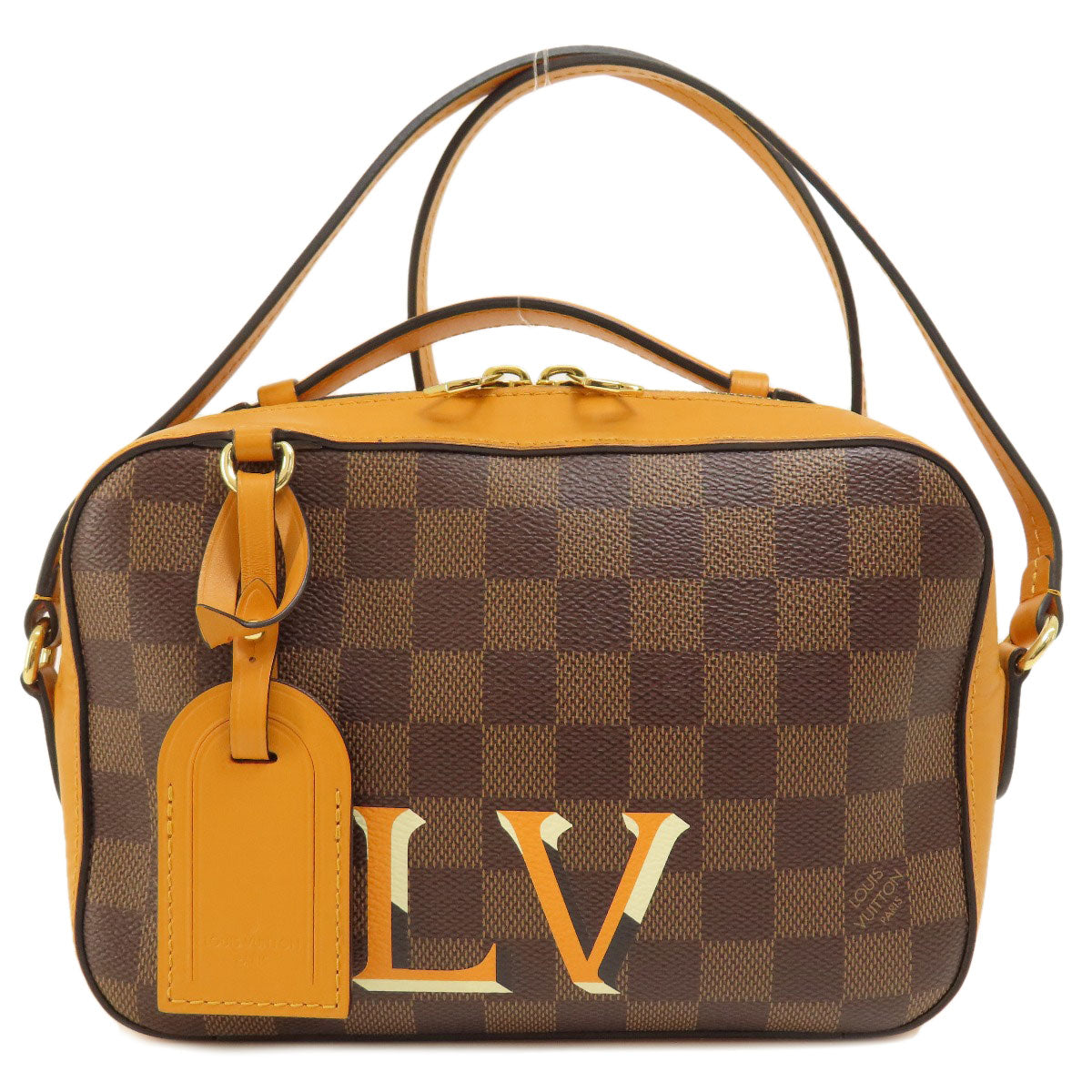Louis Vuitton N40178 Damier Santa Monica Saffron Canvas Brown Shoulder Bag