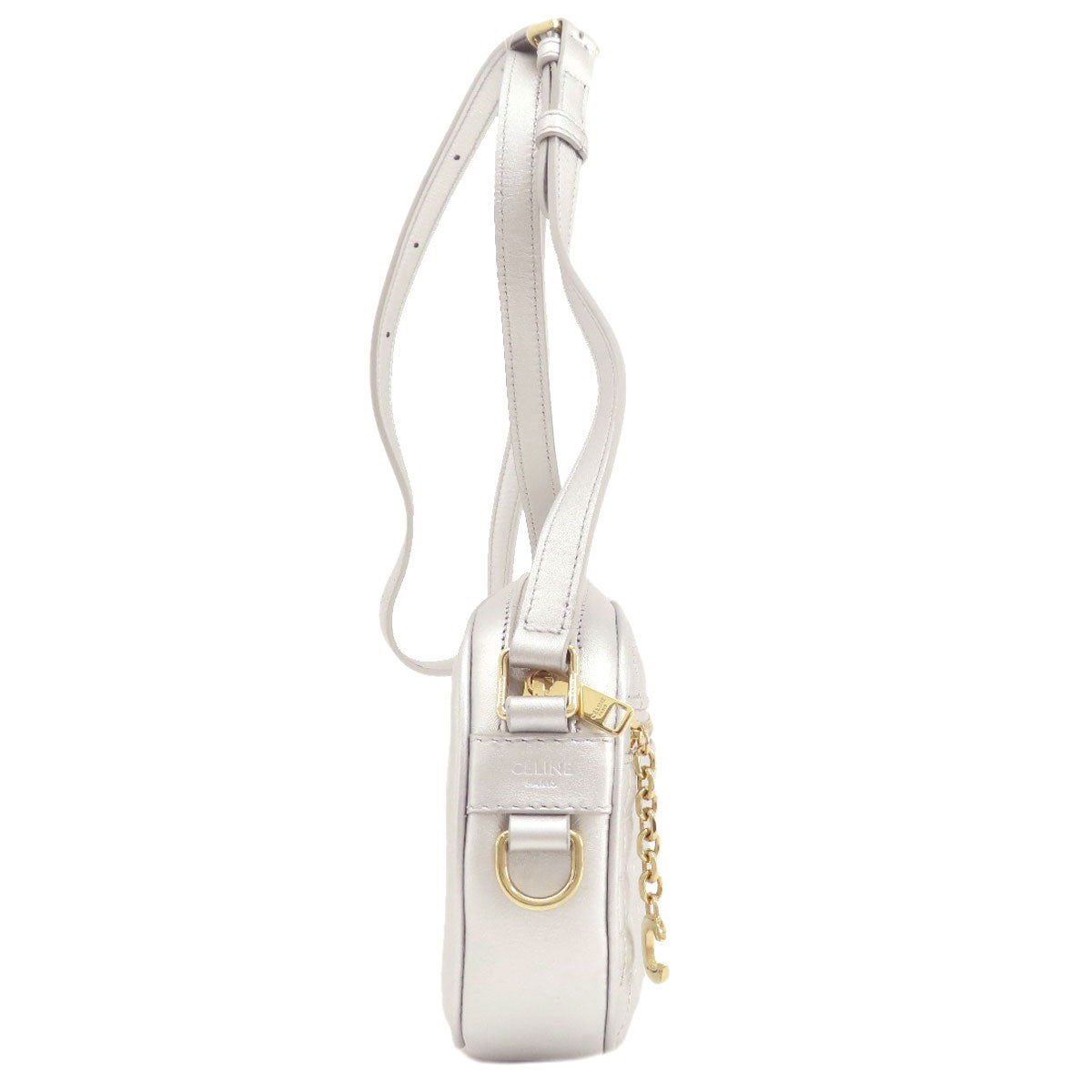Shoulder Bag Long Shoulder Women Leather Silver
