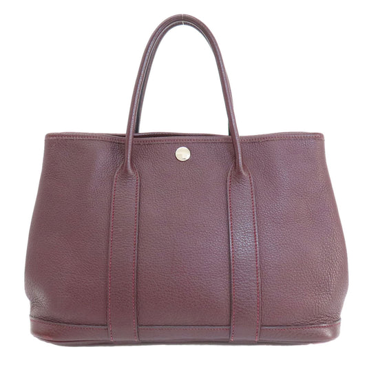 Hermes Handbag Taurillon Clemence Garden Party Tpm Bordeaux Silvermetal Red Travel Bag