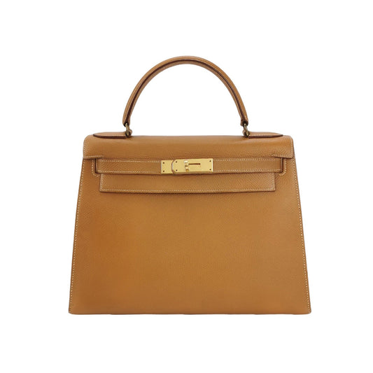 Hermes Kelly Sellier Epsom Hardware Handbag Leather Brown Travel Bag