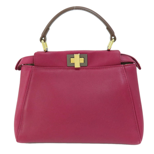 Fendi Handbag Calfskin Peek Boo Purple Mini Travel Bag