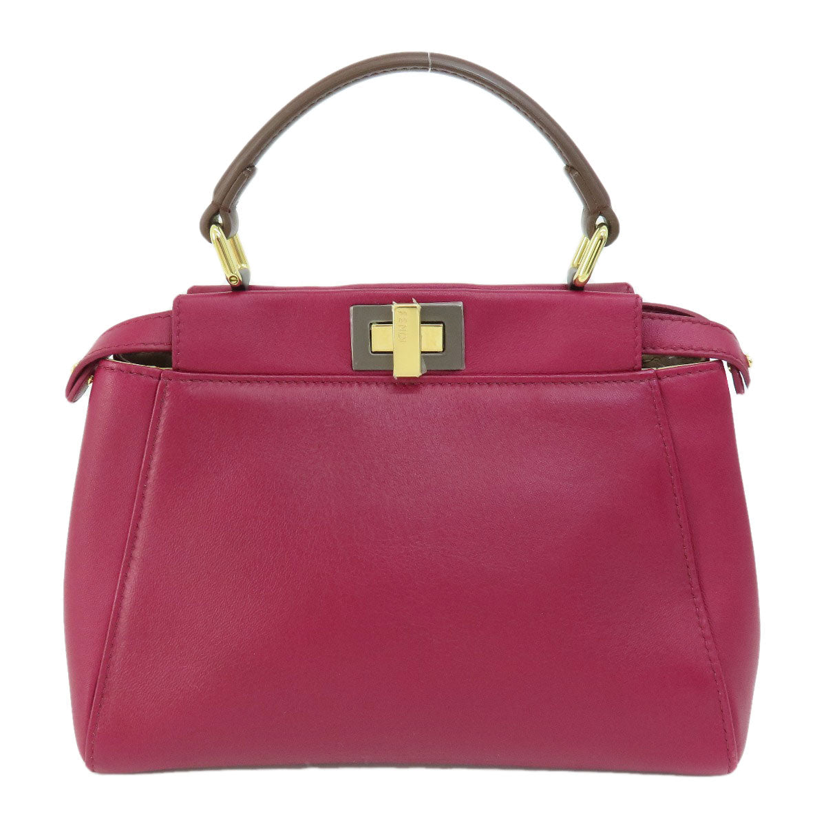 Fendi Handbag Calfskin Peek Boo Purple Mini Travel Bag