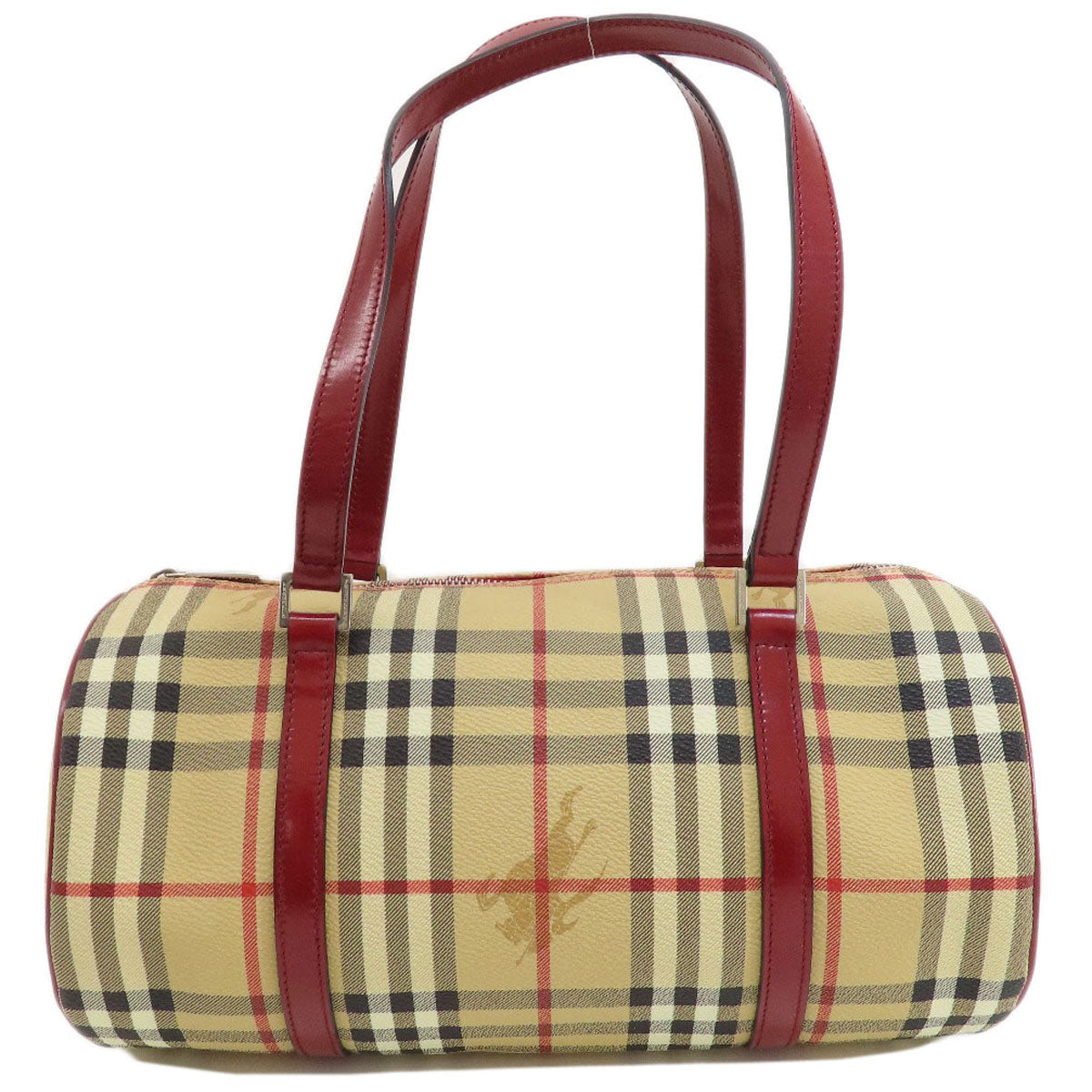 Burberry Pvc Nova Check Handbag Beige Travel Bag 56127043
