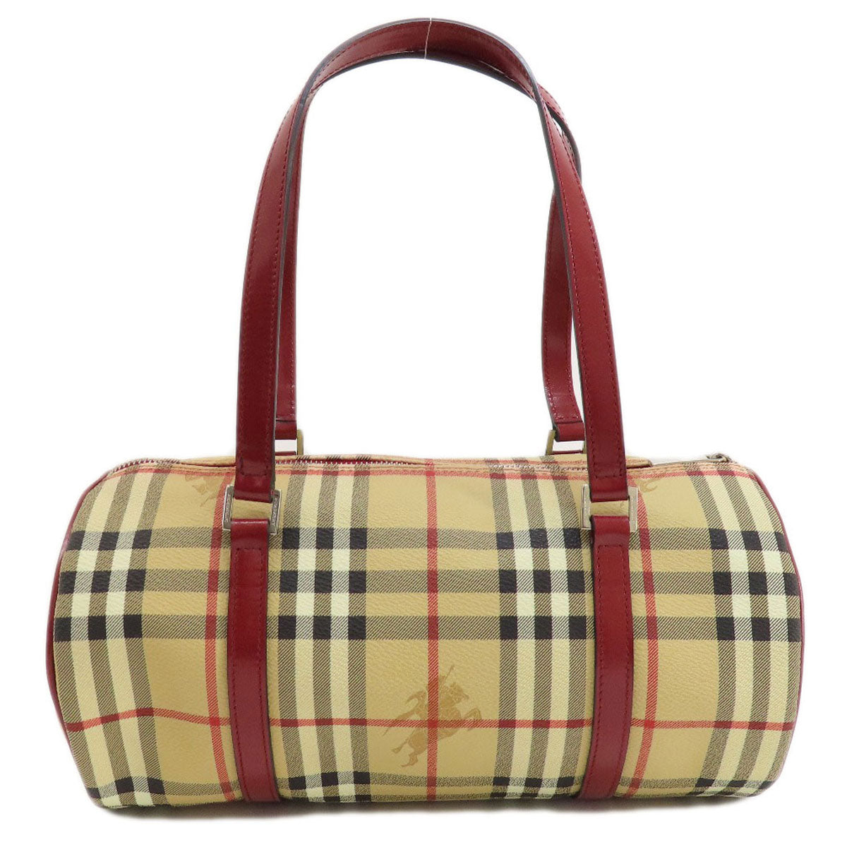 Burberry Pvc Nova Check Handbag Beige Travel Bag 56127043