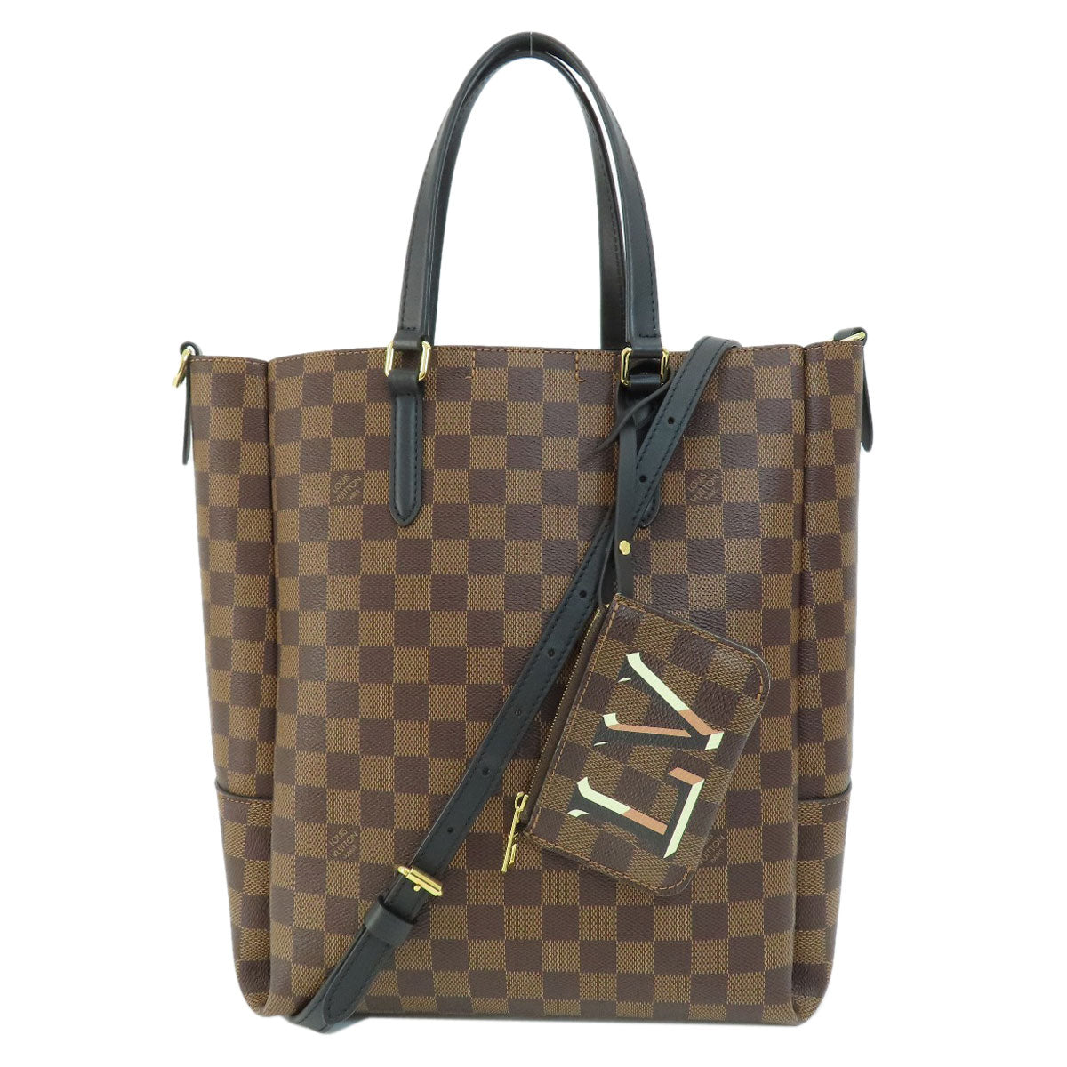 Louis Vuitton N60348 Damier Belmont NB BB Canvas Brown Tote Bag