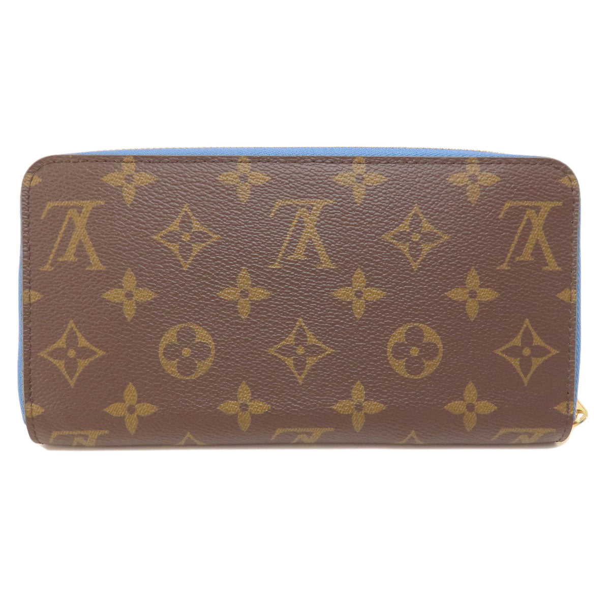 Louis Vuitton Long Purse M63894 Zippy Jean Monogram Canvas Brown Blue Wallet Case