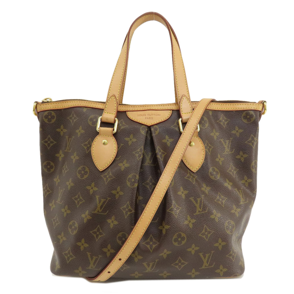 Louis Vuitton M40145 PalermoPM Monogram Canvas Brown Tote Bag