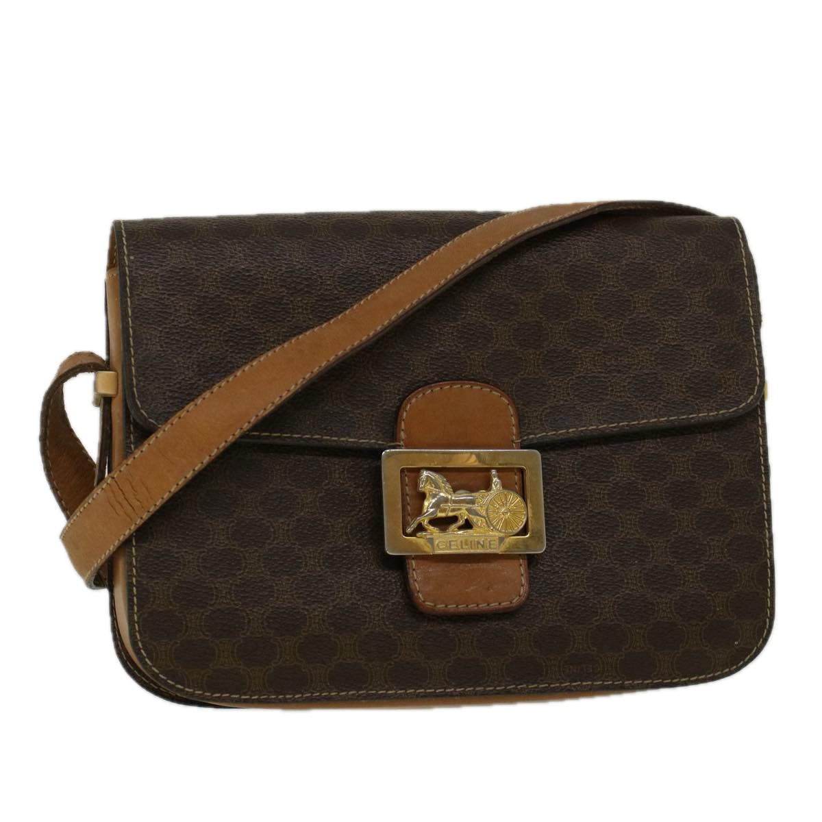 Luxury Macadam Horse Carriage Shoulder Bag Pvc Leather Canvas