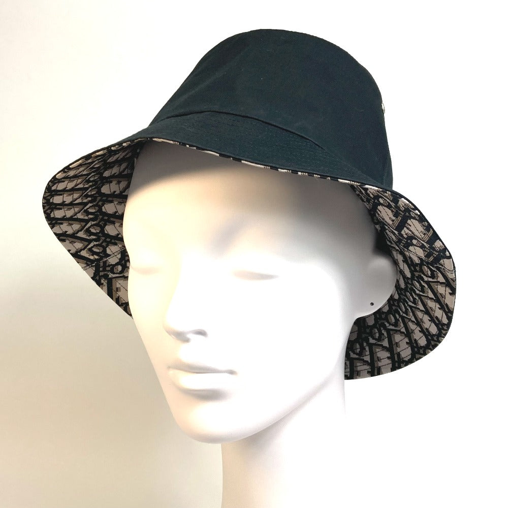 Dior Hat Oblique D Bob Hat Women Handbag Nylon Black Travel Bag