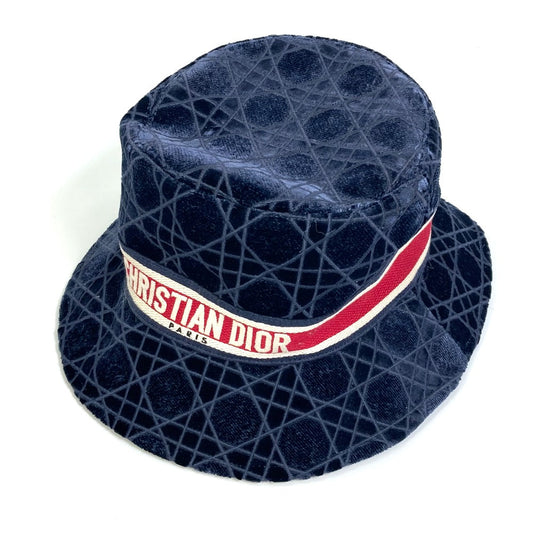 Dior Hat Cotton Silk Viscose Polyester Navy Aw Logo Travel Bag
