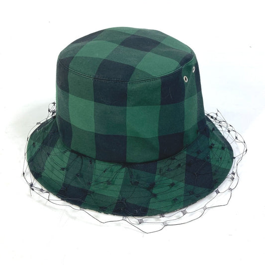 Dior Hat Polyester Cotton Oblique Veiled Bob Hat Green Travel Bag