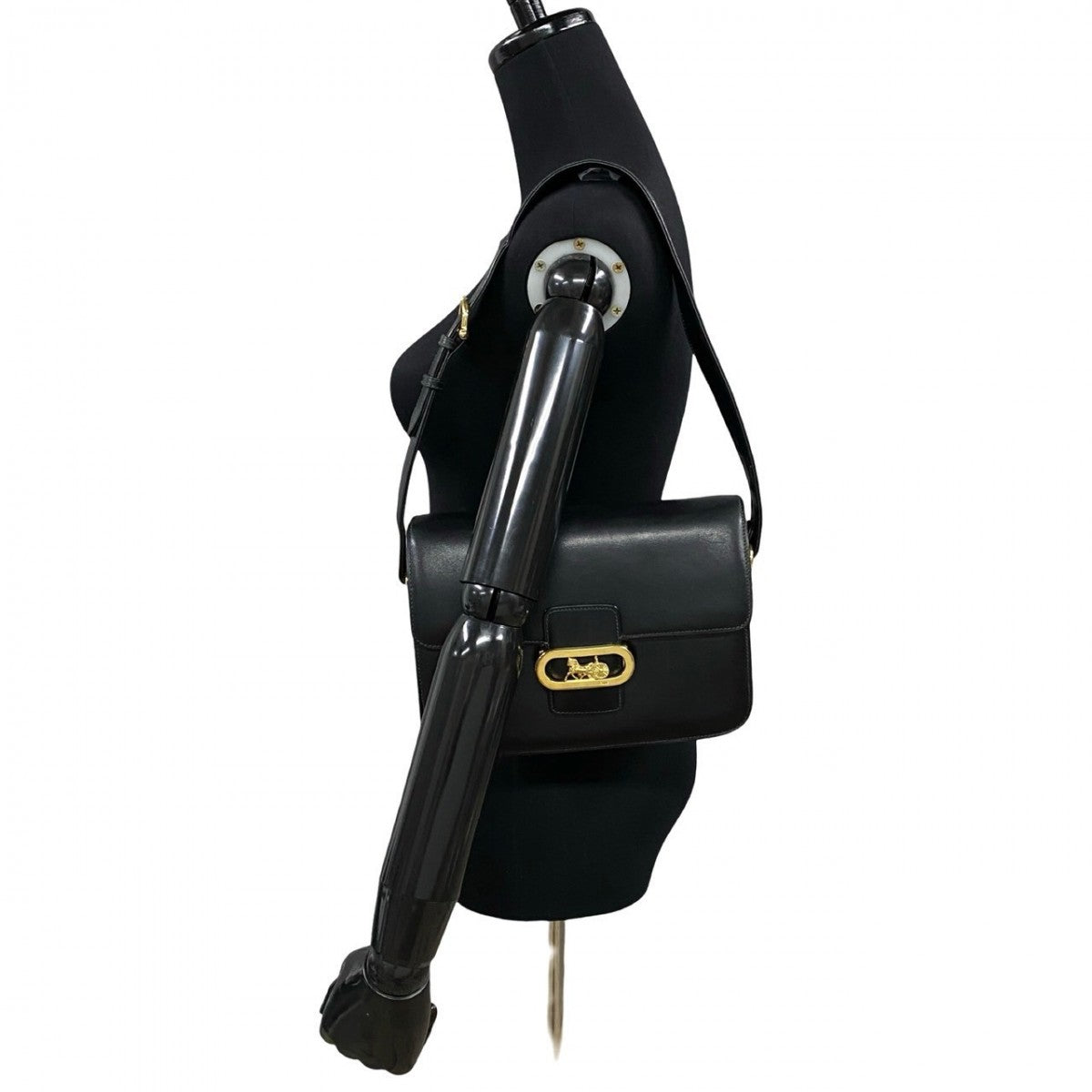 Shoulder Bag Calfskin, Carriage Metal Women Leather Black