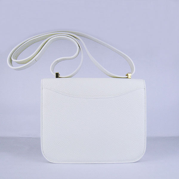 Hermes Luxury Constance Cowskin Bag H Golden Leather White Travel Bag