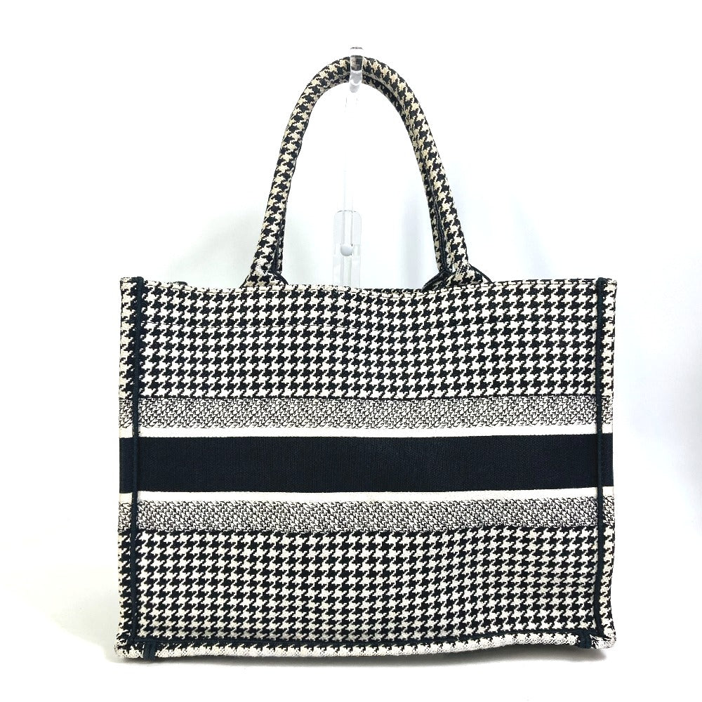 Dior Tote Bag M Ztqt M Houndstooth Book Canvas Black