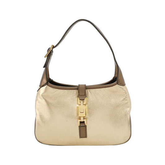 Gucci Jackie Gold Leather Calfskin Lambskin Brown Travel Bag Leather 2
