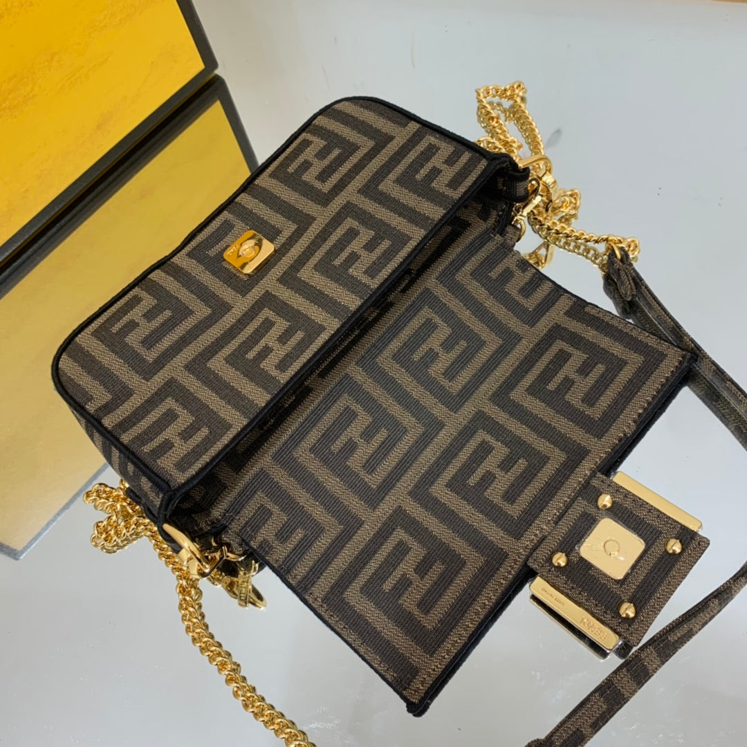 Top QualityTop Quality Baguette fabric Brown Small Handbag