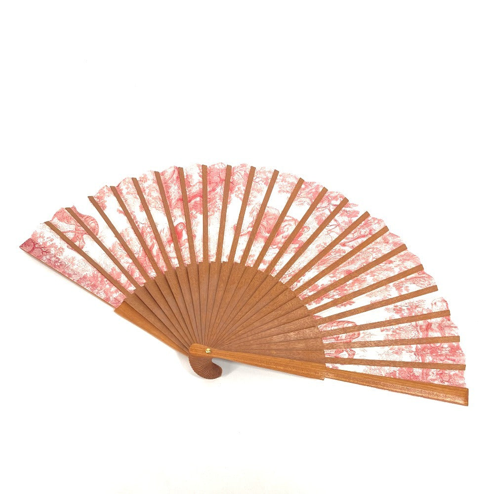 Dior Other Fashion Goods Wood Orange Hand Fan Travel Bag