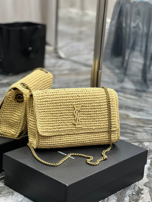 YSL Saint Laurent Niki Shoulder Bag Leather Chain