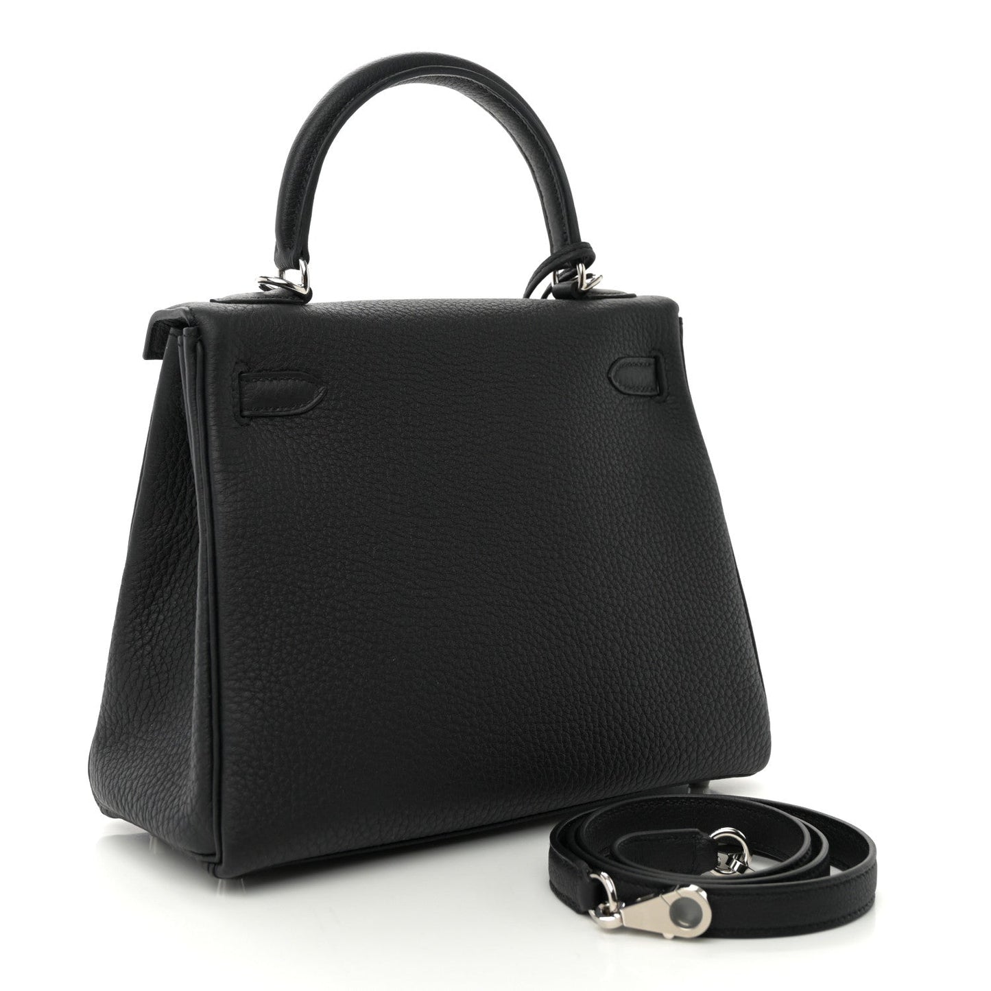 Hermes Togo Kelly Retourne Handbag Black Travel Bag