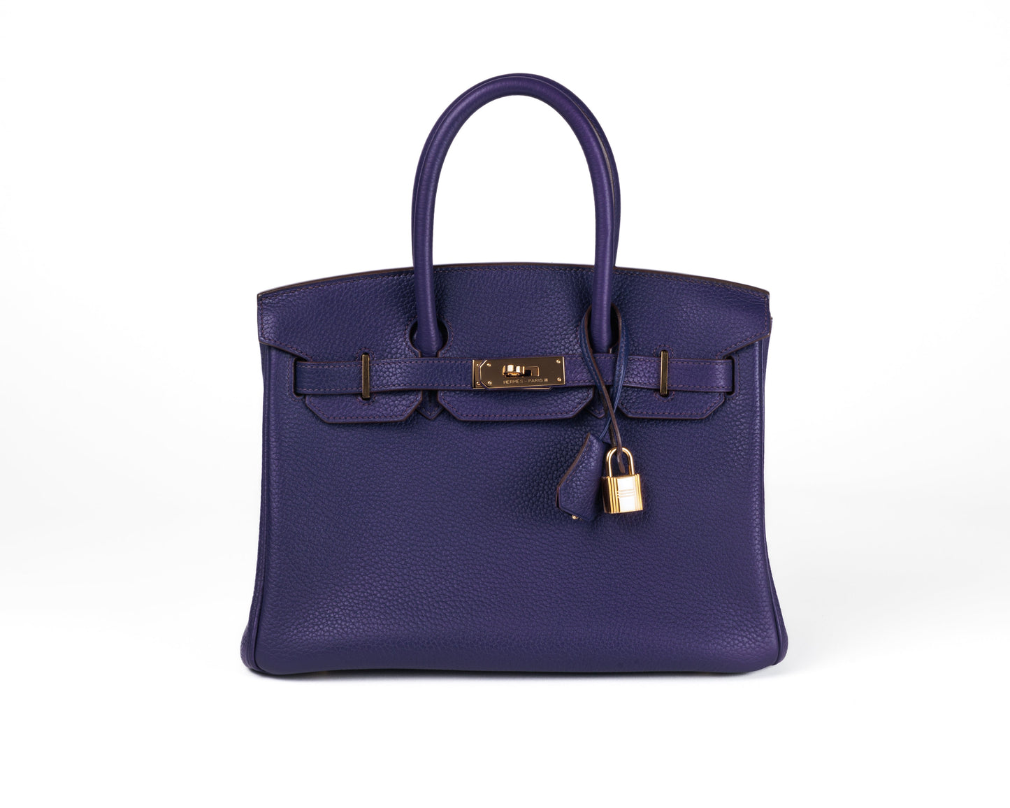 Hermes Iris Clemence Birkin W Hardware Handbag Gold Travel Bag