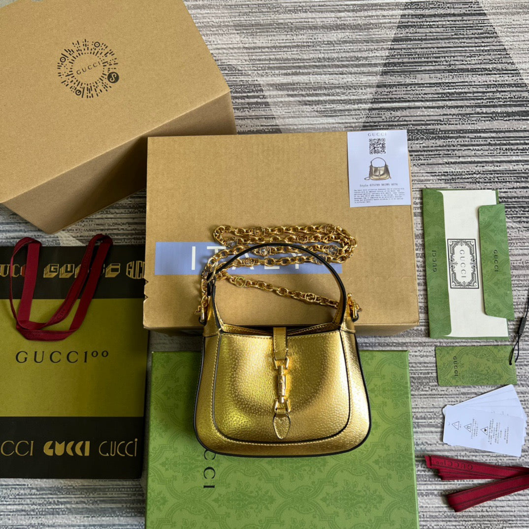 gg Jackie Lizard , ’s Gold Mini Bag