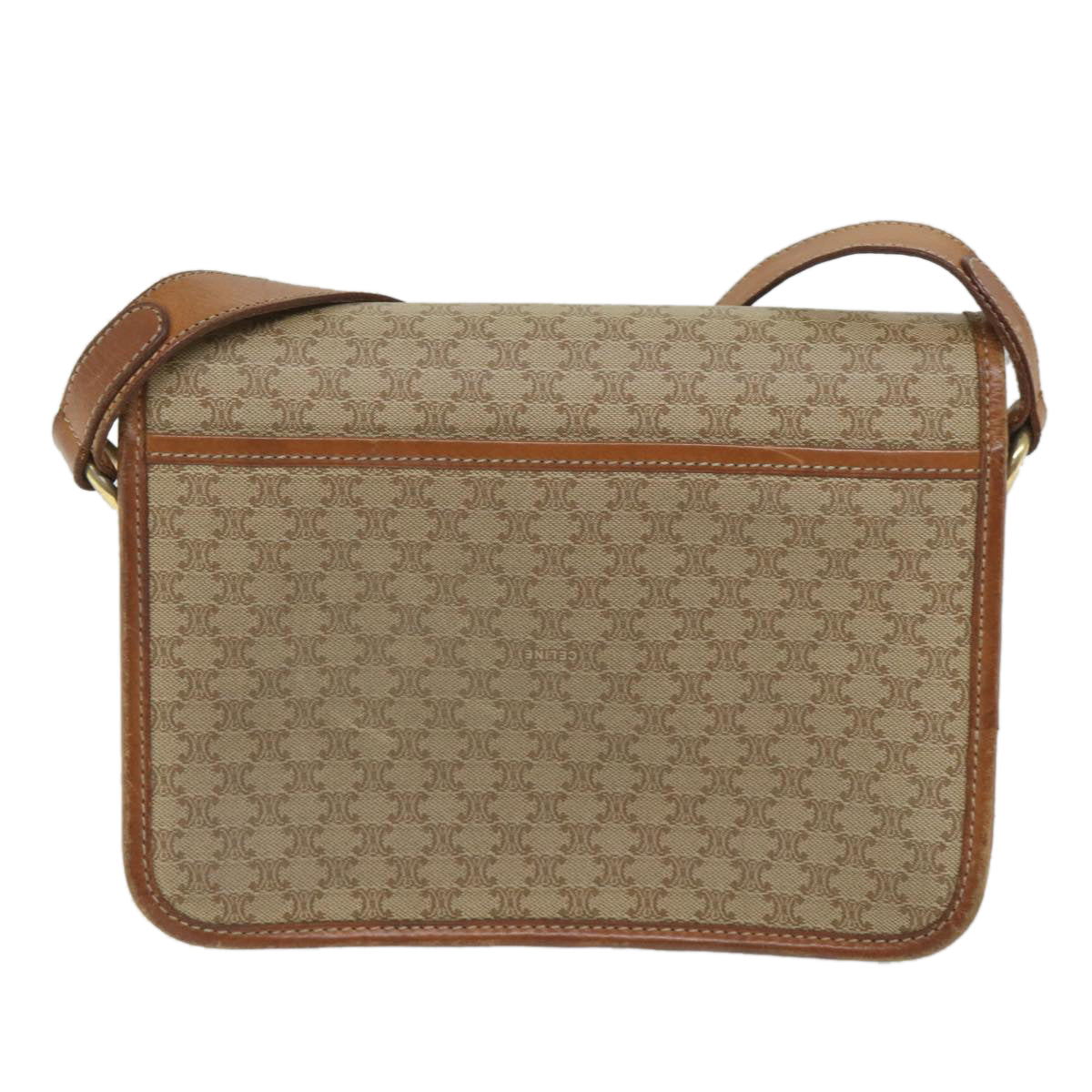 Luxury Macadam Shoulder Bag Pvc Beige Leather Canvas Beige Brown