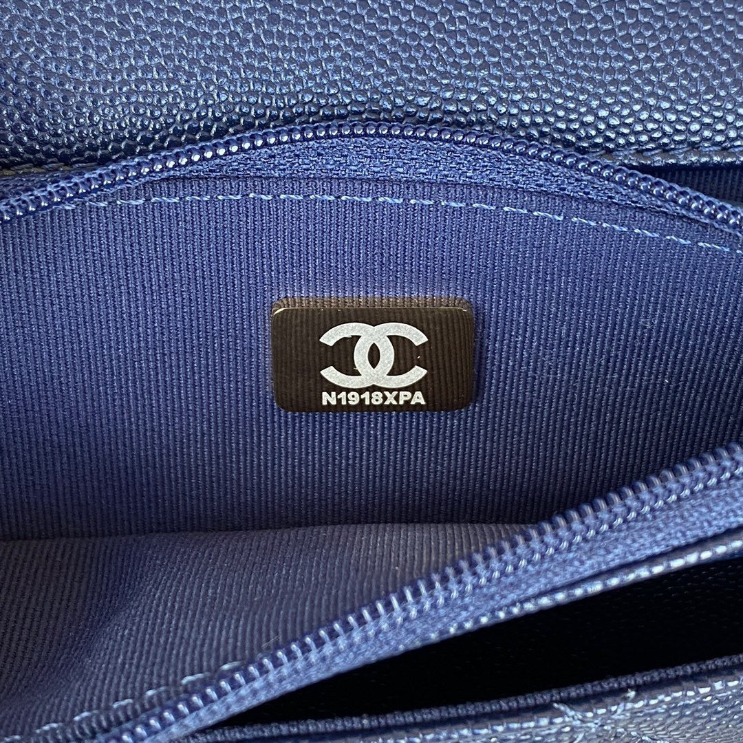 CHLSmall Hardware , ’s , Blue Gold Navy Flap Shoulder Bag