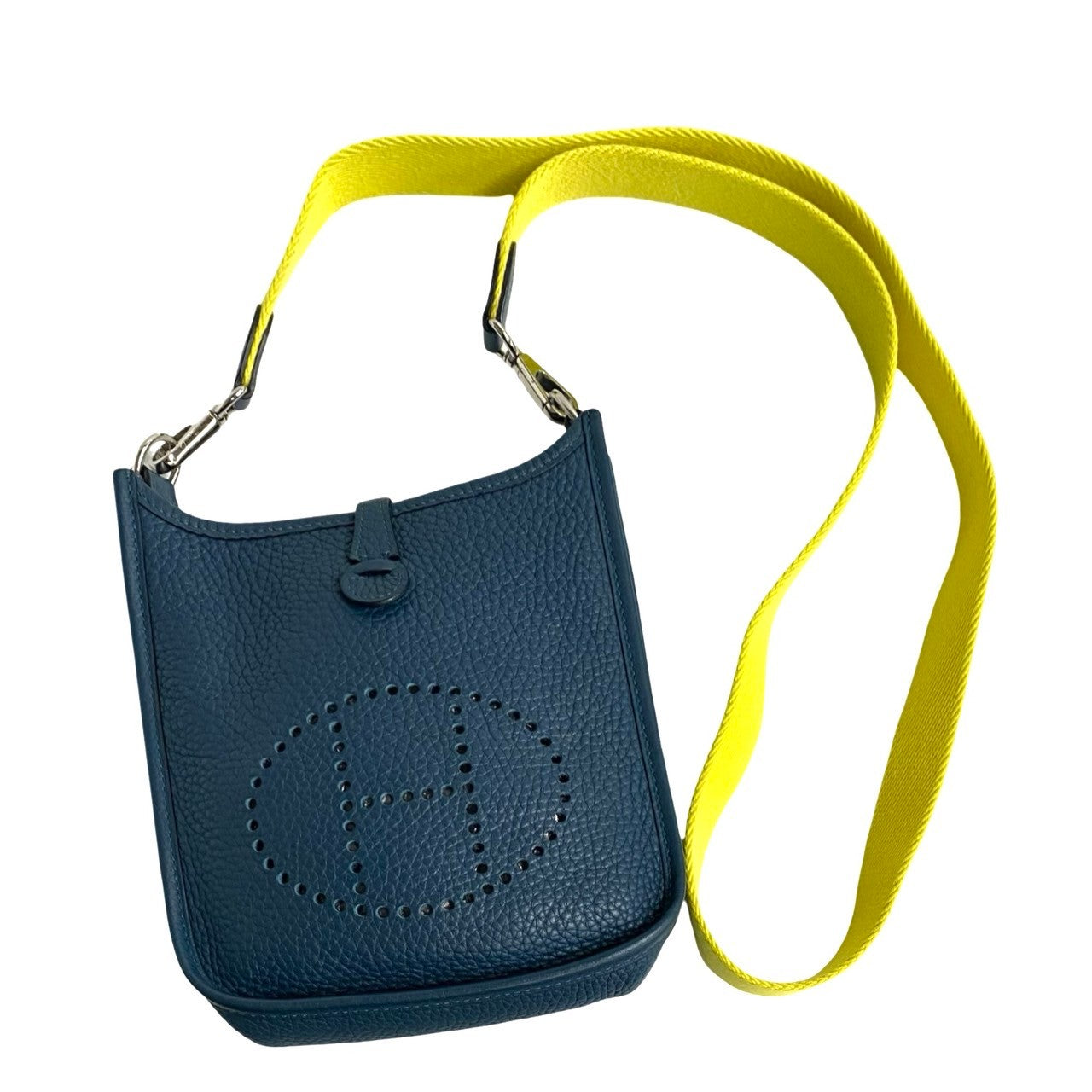 Hermes Shoulder Bag Taurillon Clemence Evelyn Tpm Women Leather Blue