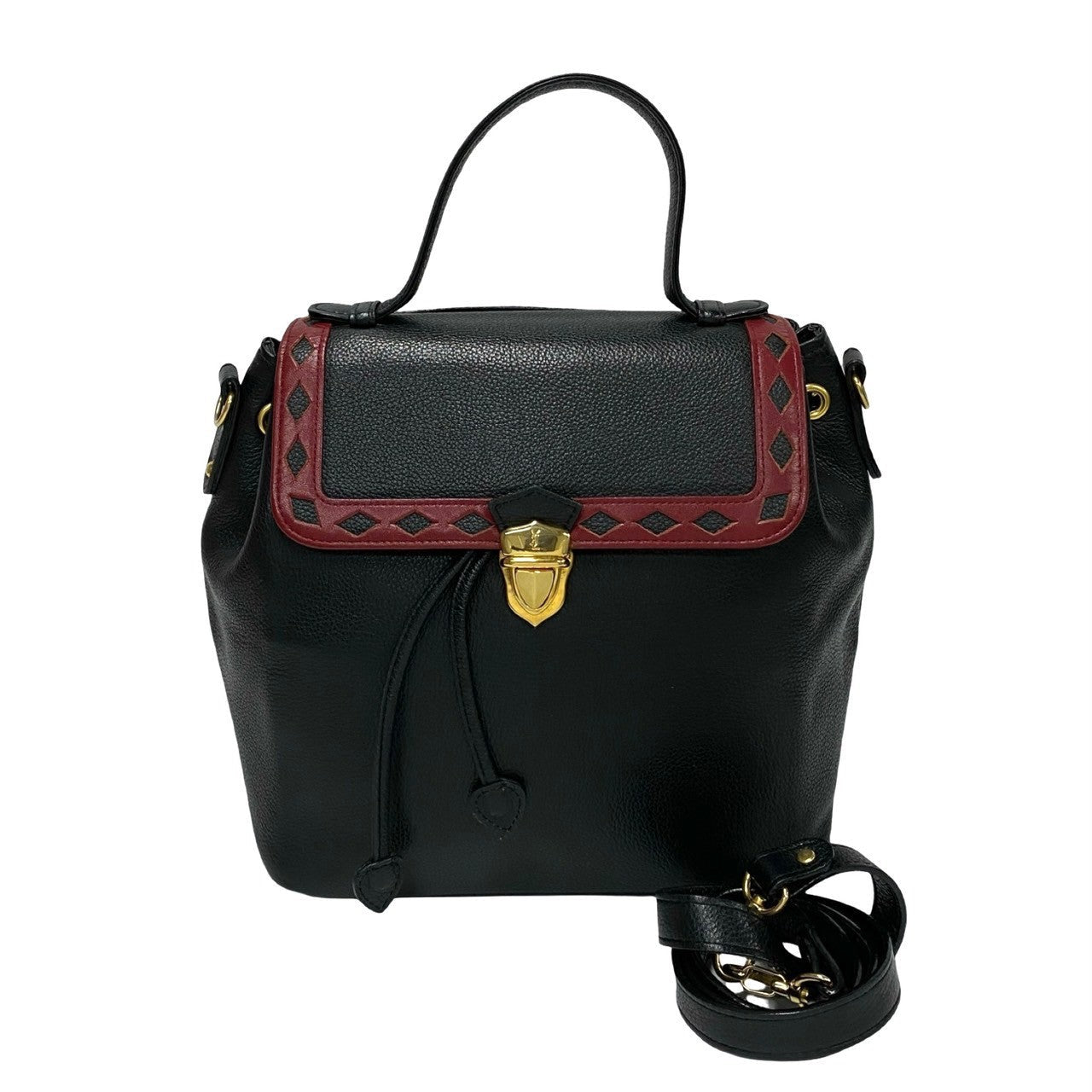 YSL Saint Laurent Yves 2Way Bag Leather Travel Bag Leather 2Way Bag