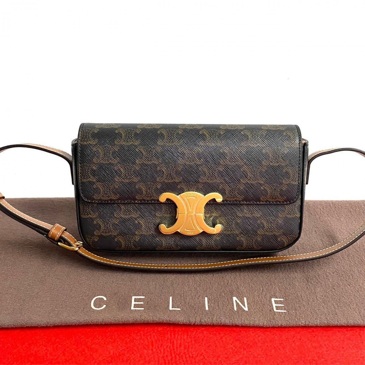 Shoulder Bag , Pvc Triomphe Metal Claude Leather Brown