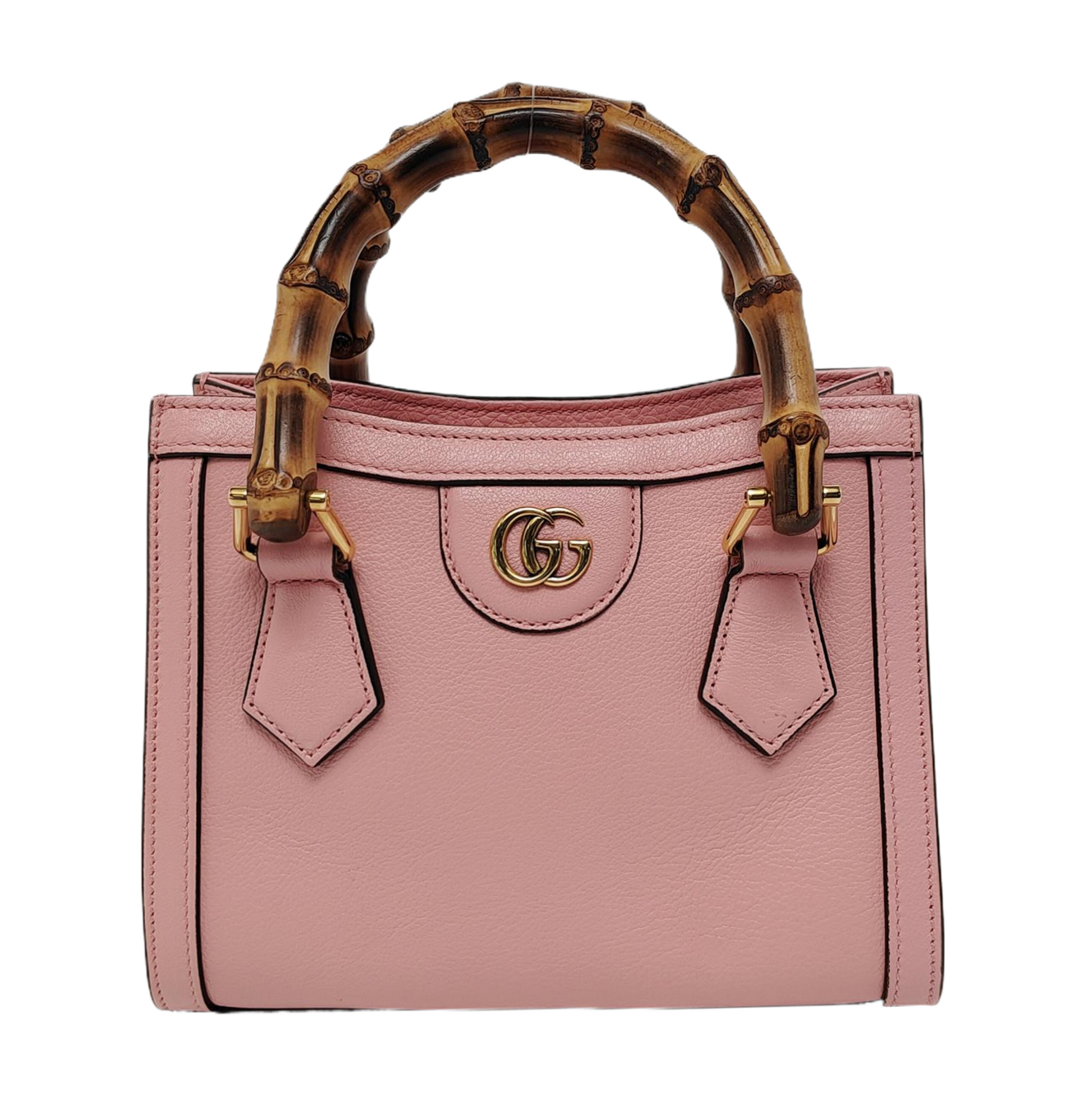 Gucci Diana Bamboo Handle Leather Pink Mini Travel Bag