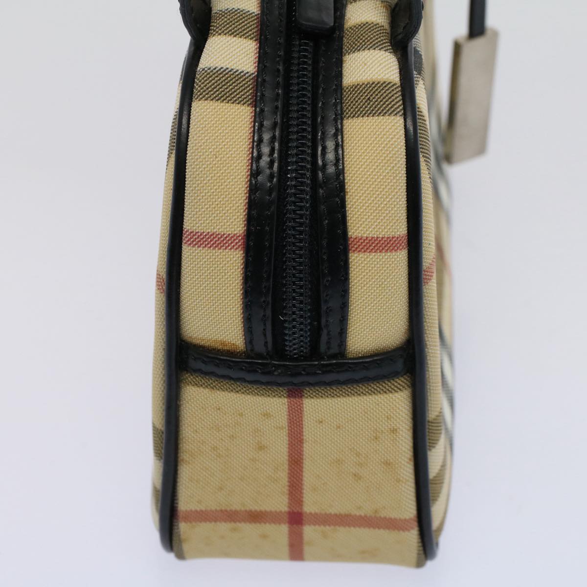 Burberry Luxury Nova Check Hand Bag Pvc Auth Leather Beige Travel Bag Beige Auth 58512