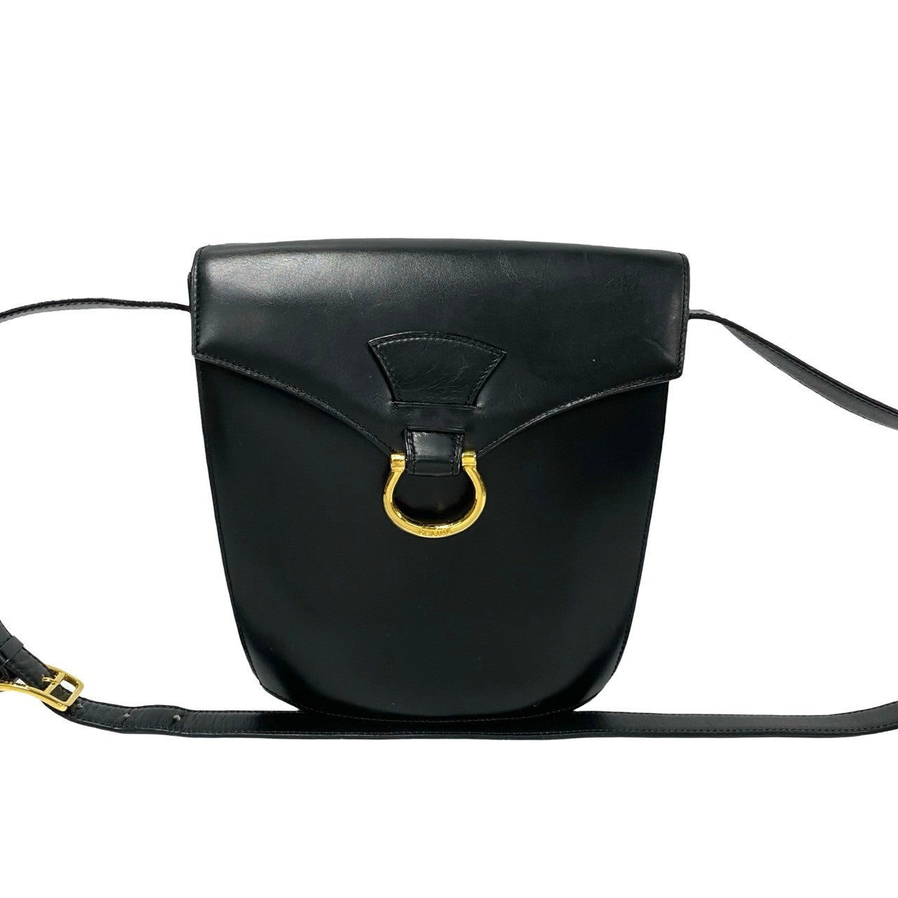Shoulder Bag Calfskin, Gancini Metal Women Leather Black
