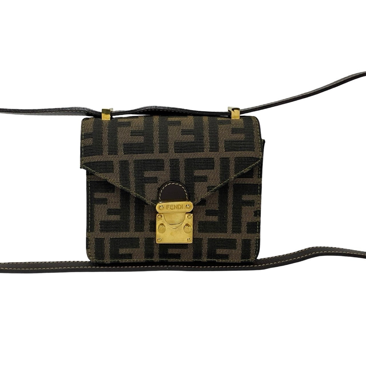 Fendi Shoulder Bag Canvas Black