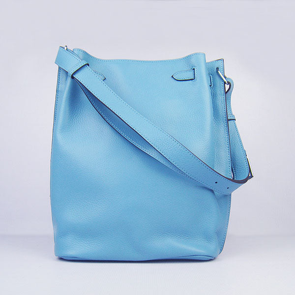 Hermes Luxury Nappa Shoulder Bag Light Leather Blue