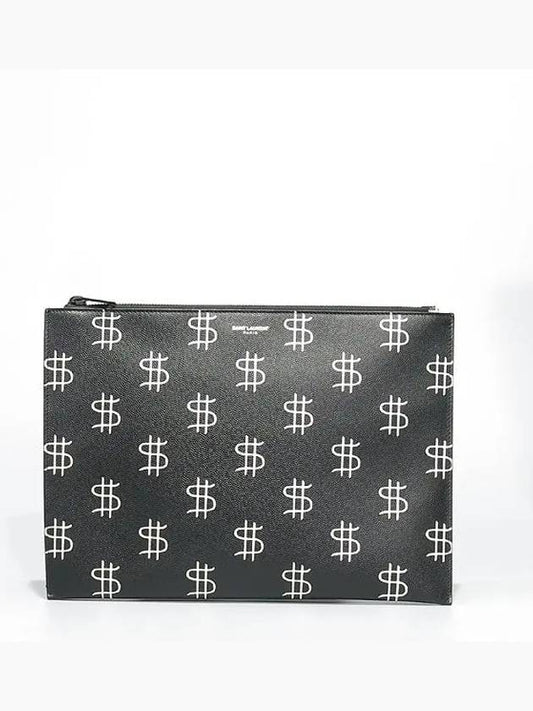 YSL Saint Laurent Trending Yip Color Printing Clutch Bag Black
