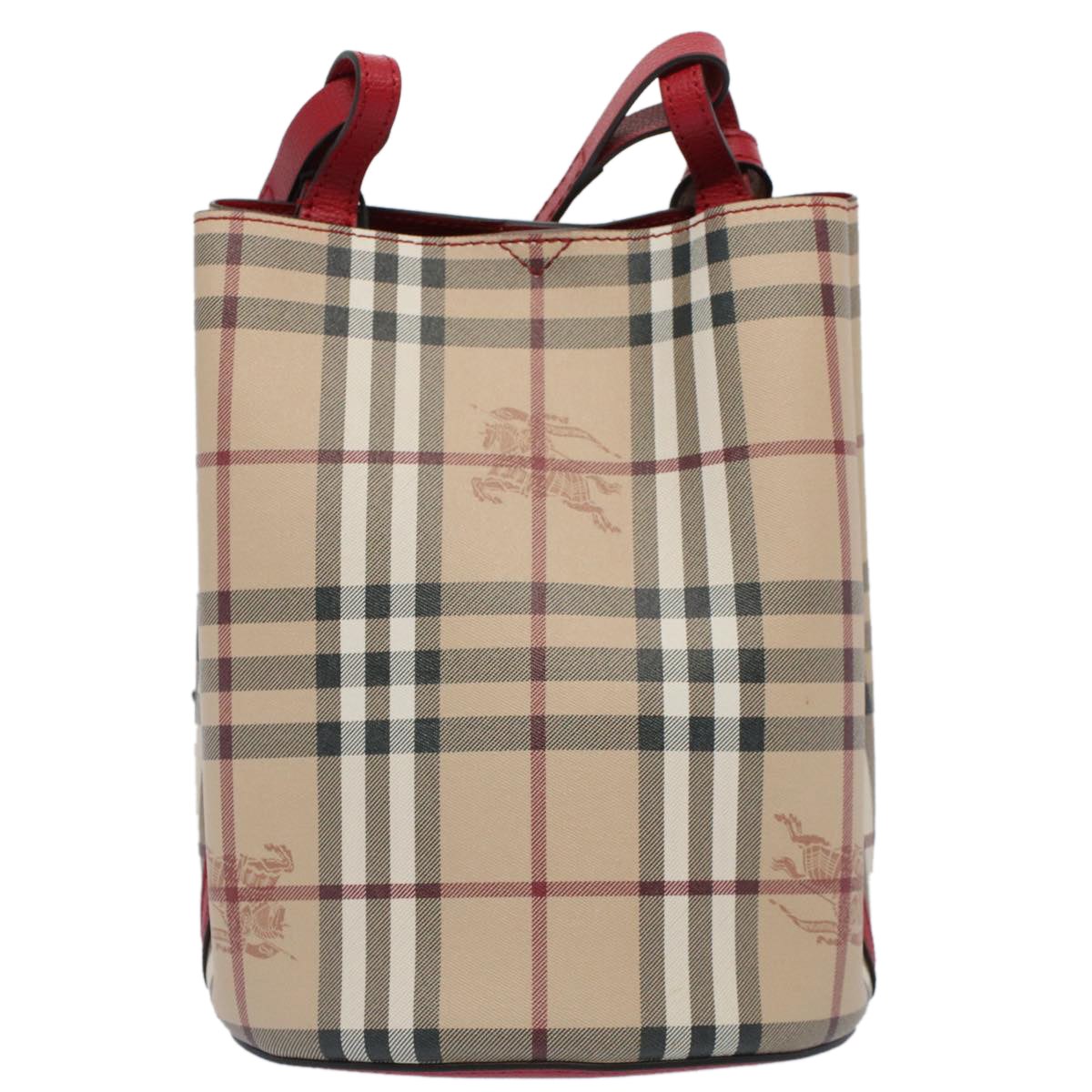Burberry Luxury Nova Check Shoulder Bag Auth 59021A Canvas Nylon Beige